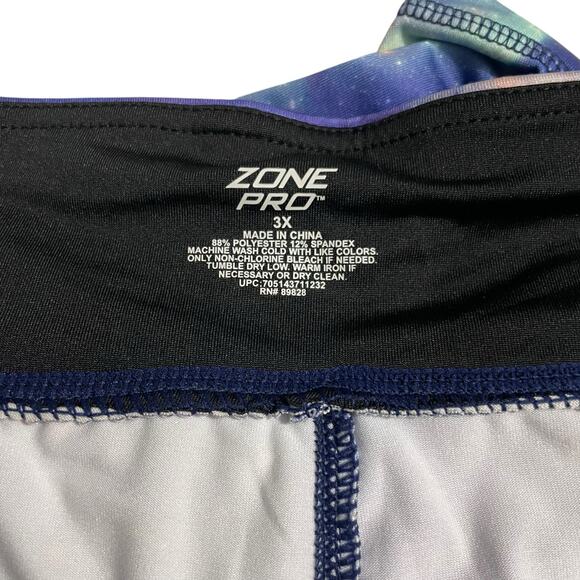 Zone Pro Womens Plus 3X Space Star Leggings Blue Purple Celestial Galaxy Cosmos - Picture 5 of 8